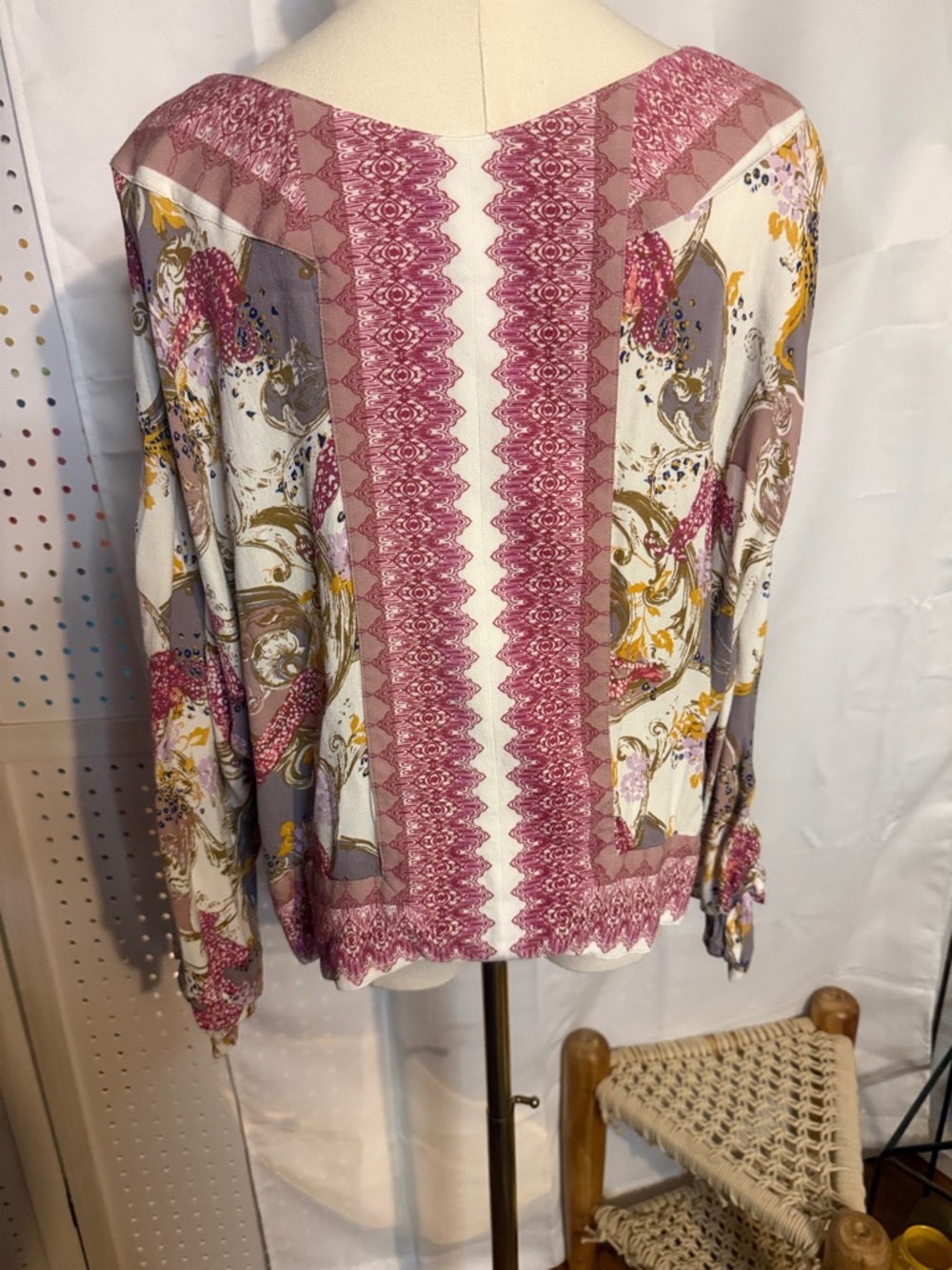 Free People Pink Paisley Button-Down Blouse - Picture 7 of 7